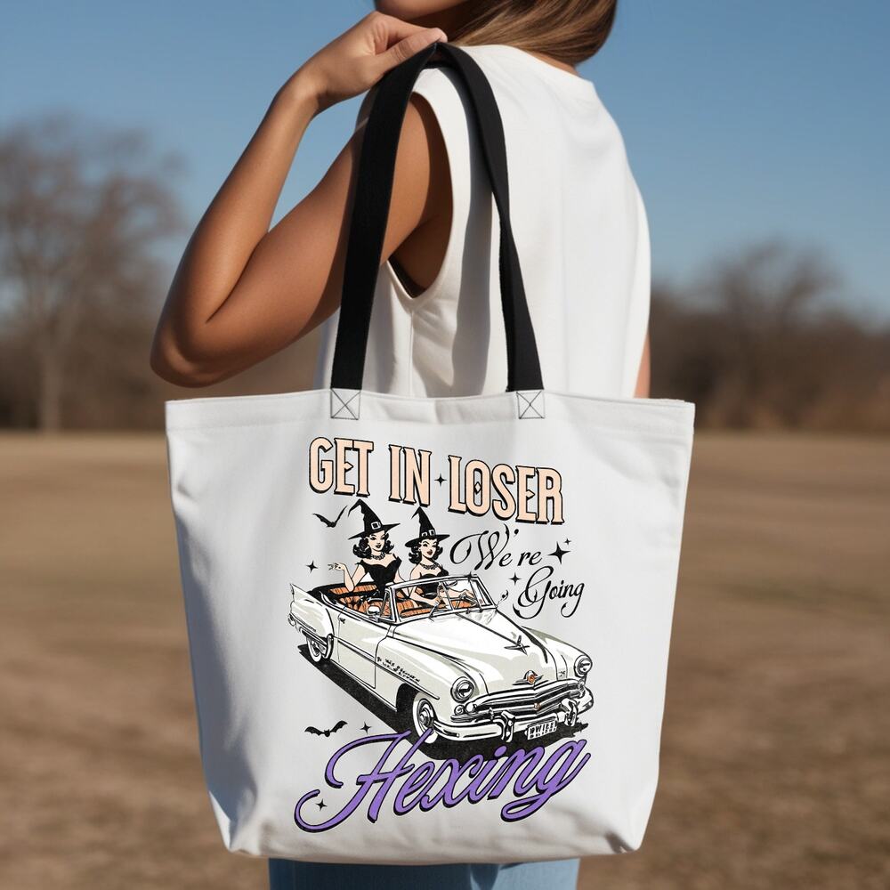 Going Hexing Sassy Pinup Witch Tote Bag - Picture 2 of 4